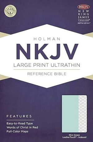 NKJV Large Print Ultrathin Reference Bible (LeatherTouch) - Mint Green