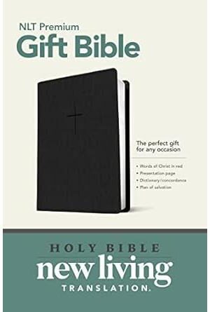 Premium Gift Bible NLT (LeatherLike, Classic Black, Red Letter)